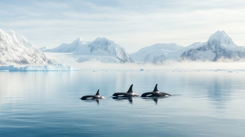 Orcas surfacing